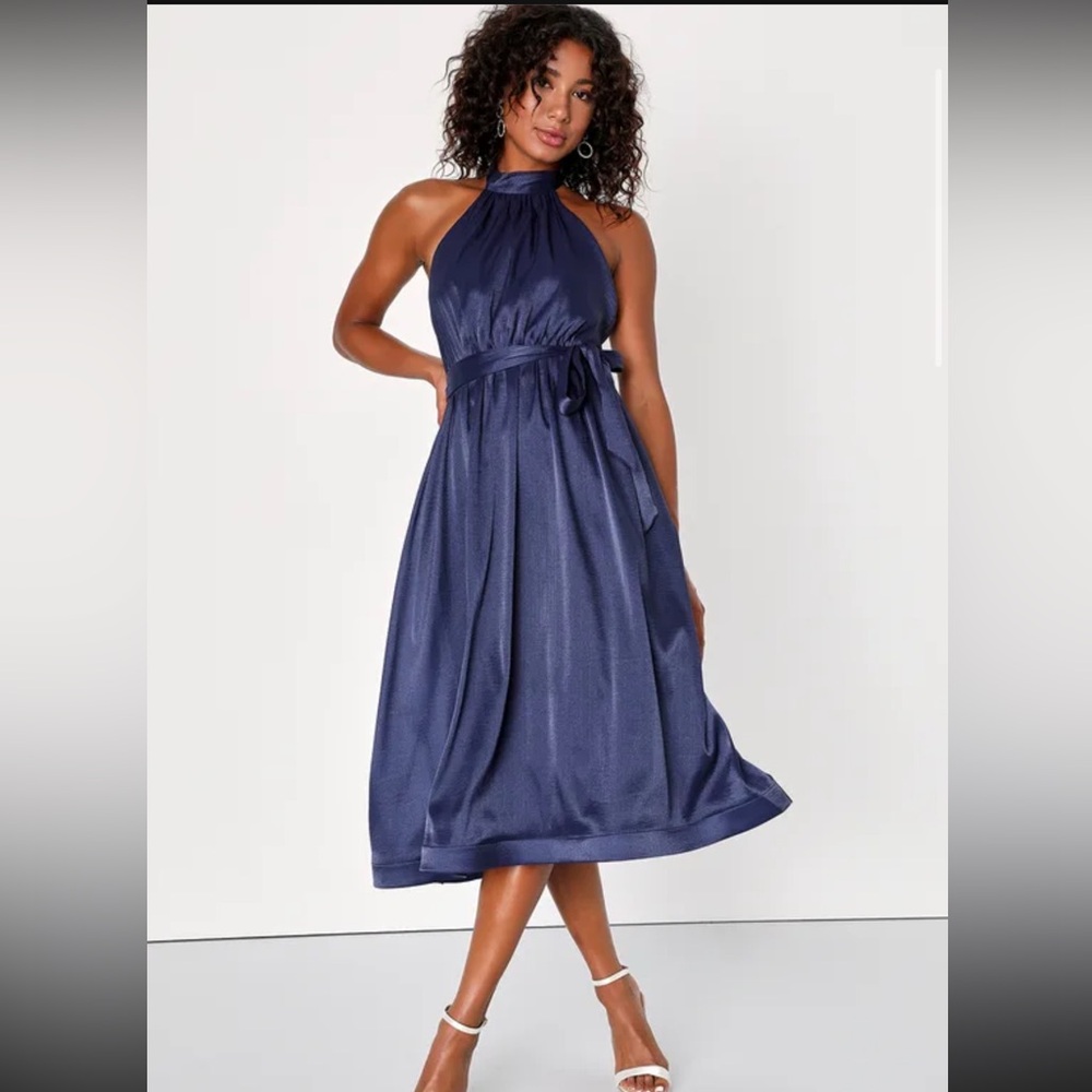 Lulus navy wedding guest dress - Picture 2 of 8